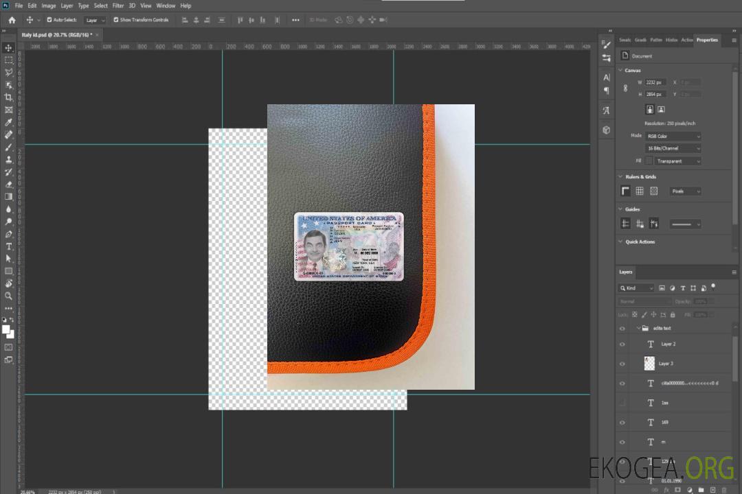 Carte d'identité passeport américain, version 2 photolook AVANT template Carte d'identité passeport américain, version 2 photolook AVANT template